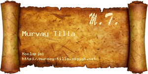 Murvay Tilla névjegykártya